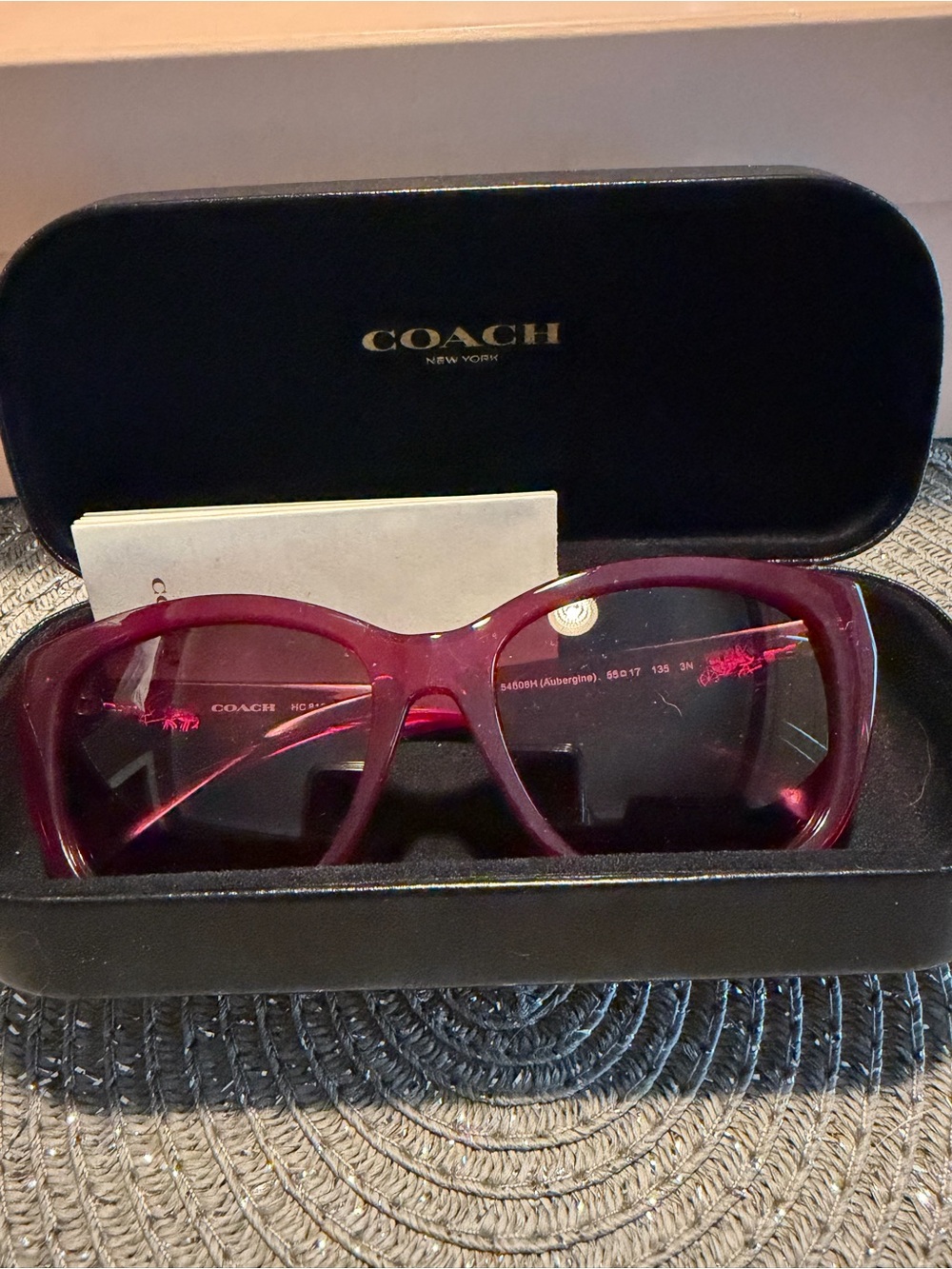 COACH Women's Burgundy Oversized Classic Sunglasses